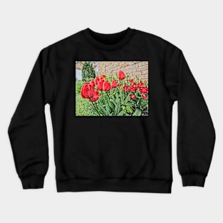 Valentines day Red tulips with love Crewneck Sweatshirt